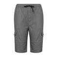thumbnail image 2 of Abcnature Men's Athletic Shorts, Sports Gym Running Short Pants, Men Casual Solid Lace Up And Elastic Waist Closure Knee Length Pocket Cargo Casual Shorts, Cargo Casual Hiking Shorts Gray 3XL, 2 of 3