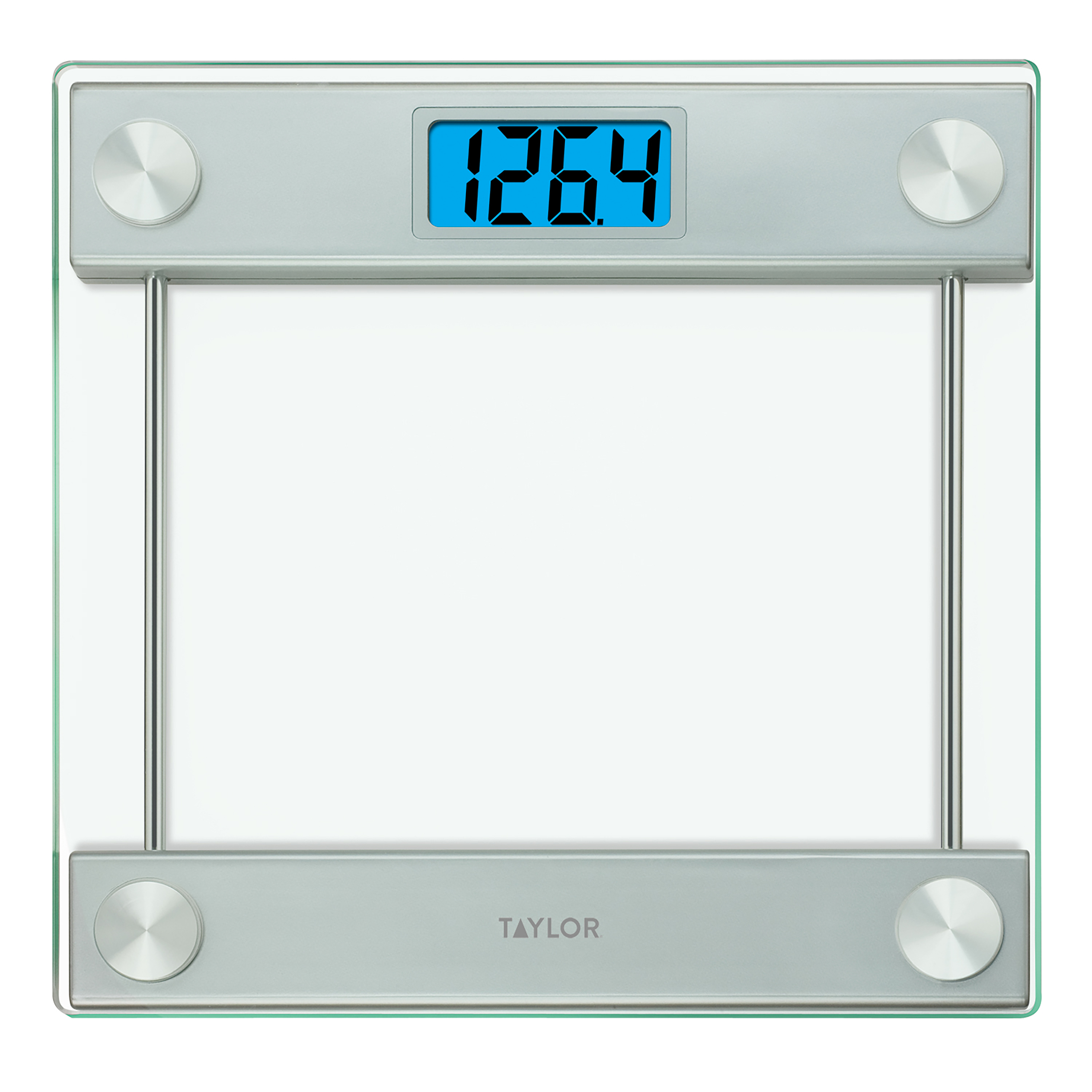 Taylor Digital Bathroom Scale Clear Glass Silver Accents