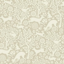 Chesapeake Anahi Neutral Forest Fauna Prepasted Easy Walls Wallpaper, 20.5-in by 33-ft, 56.4 sq. ft.