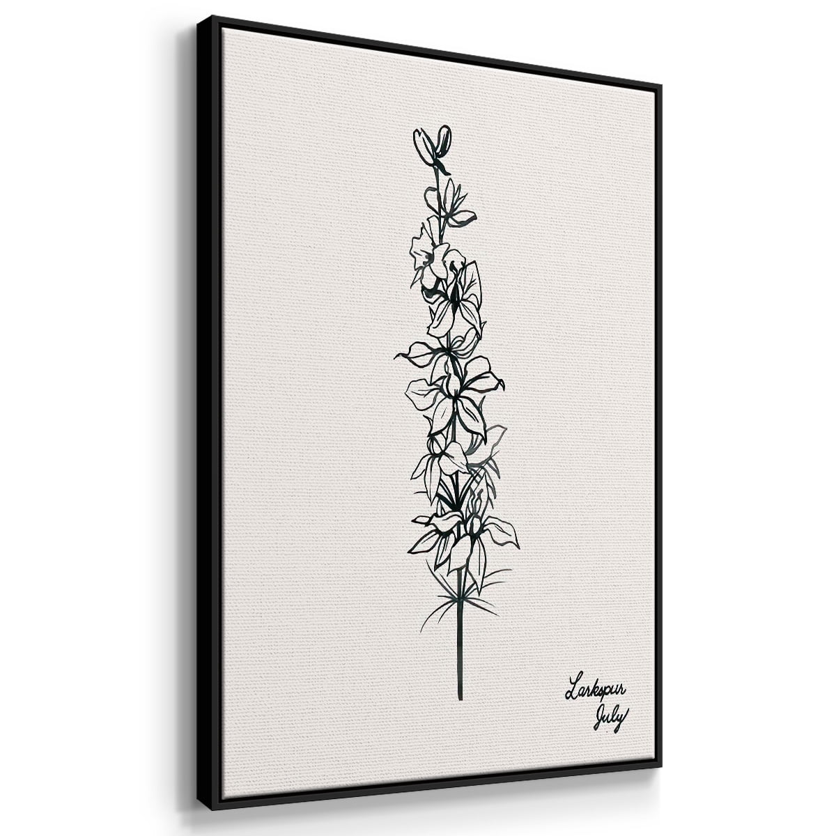 Annual Flowers VII - Framed Gallery Wrapped Holiday Canvas - 27 x 41 - Black Frame