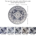 thumbnail image 2 of JV Home Tapis Rond Napoli Gris 4 Pi Lavable Antidérapant, 2 of 7
