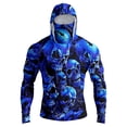 thumbnail image 5 of Men's UPF 50+ Fishing Shirts with Mask 3d Skull UV Sun Protection Shirts UPF Rash Guard Long Sleeve Hoodie, 5 of 7