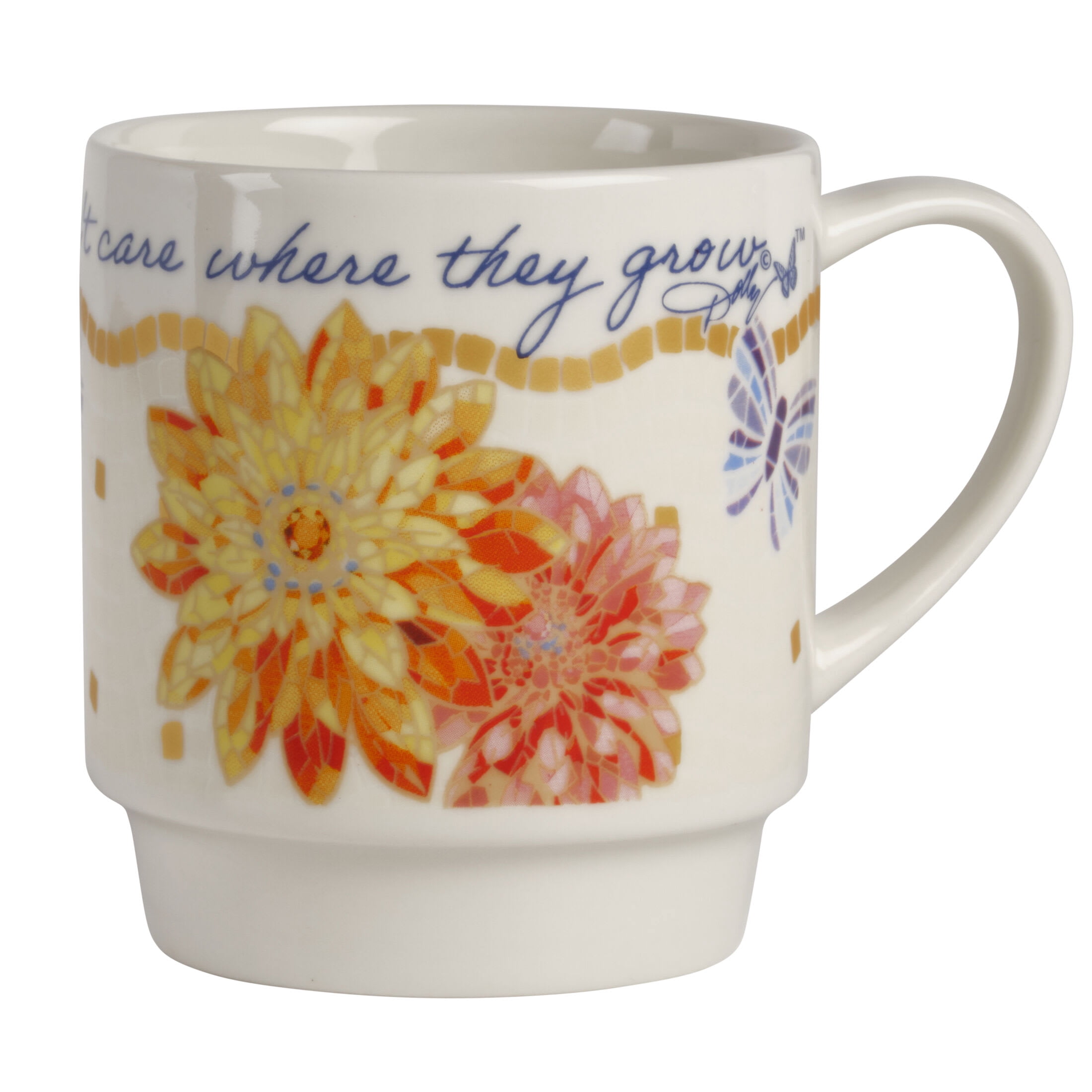 Dolly Parton Jeweled Mosaic 14 oz Mugs with Wire Rack Set of 4