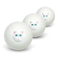 Persian Cat Face Novelty Table Tennis Ping Pong Ball 3 Pack