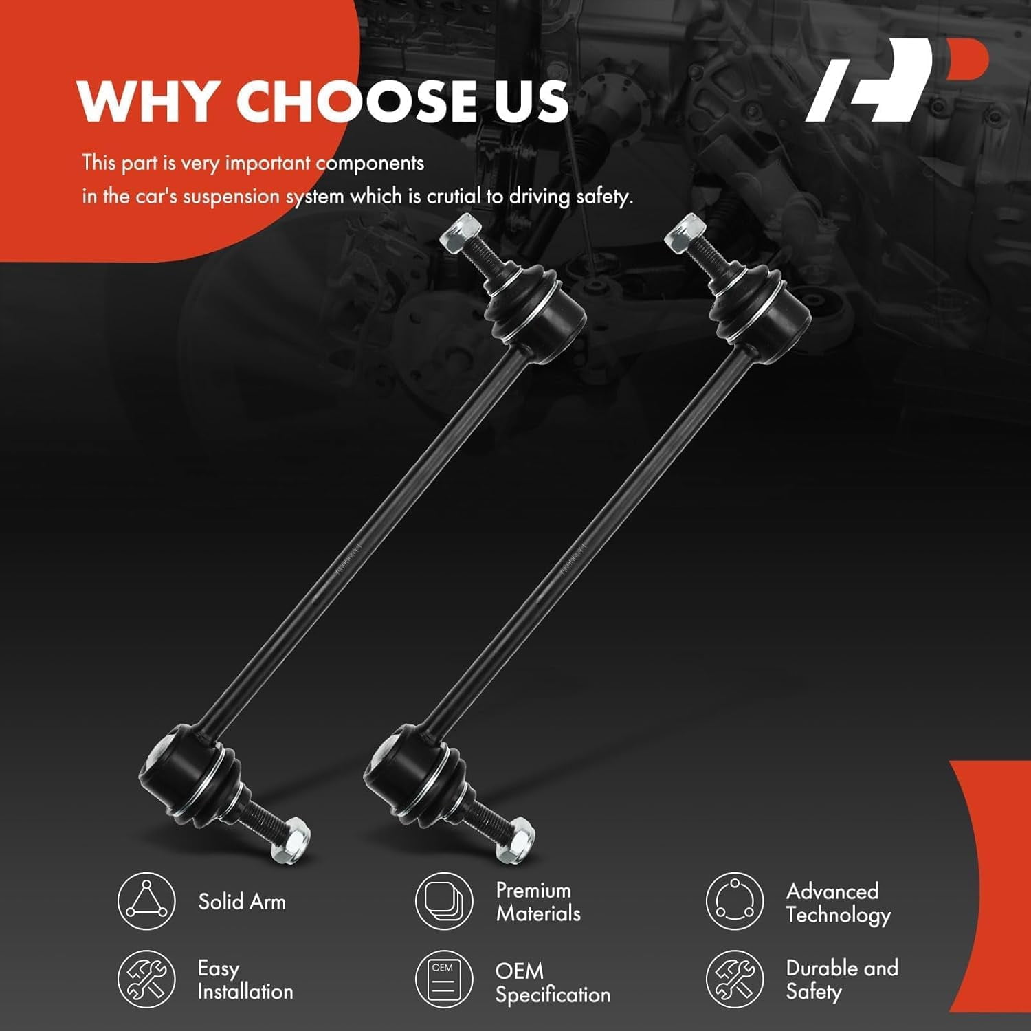 A-Premium Front Sway Bar Link Compatible with Ford Focus 2000-2011 Replace# 5S4Z5K484AA, YS4Z5K484AA 2-PC Set