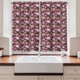 thumbnail image 2 of Ambesonne Pink Floral Kitchen Curtains, Burgeoning Arrangement, 55"x30", Charcoal Grey Pink Green, 2 of 3