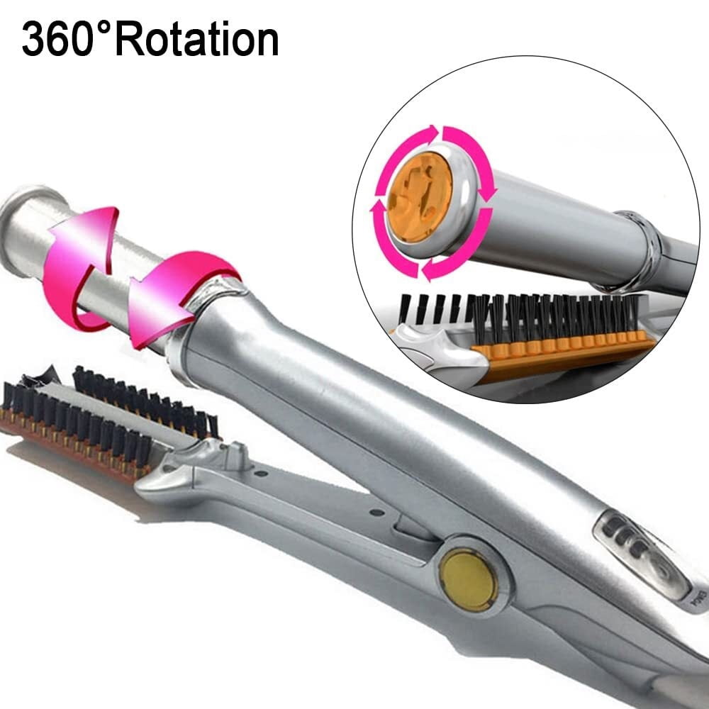 2 in 1 Hair Straightener & Curler - 3 Heat Settings, 60-Second Heat-up, Auto-Off, Dual Voltage, Swivel Cord, Travel-Friendly & Easy to Use