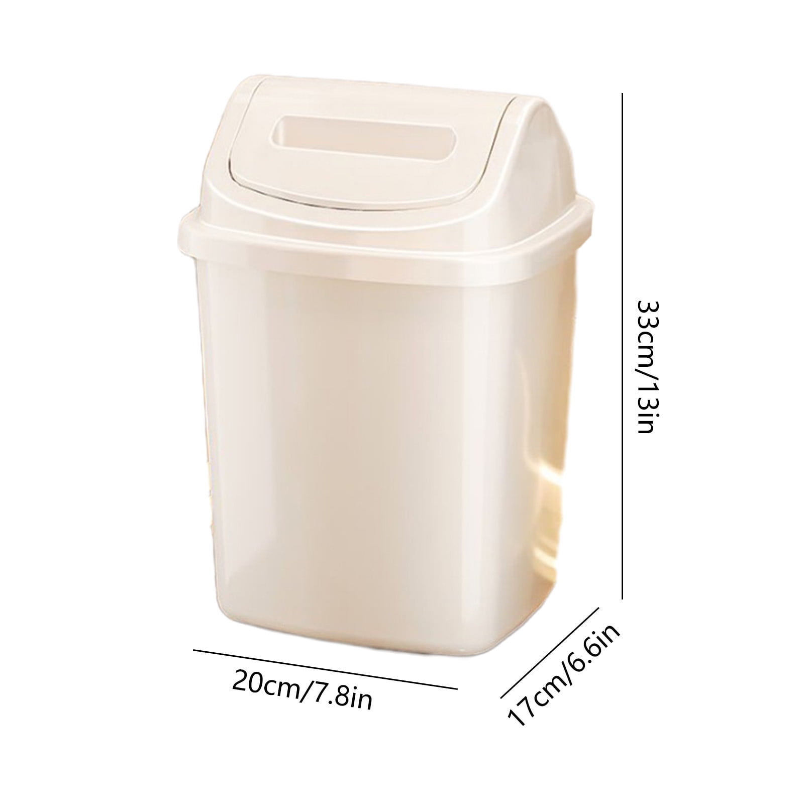 Staron under $5 Small Bathroom Trash Can with Press Lid, Plastic Wastebasket Garbage Bin for Bedroom Living Room