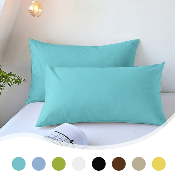 Funda de Almohada Refrescante para Quienes Duermen con Calor y Sudan Por La Noche | Poliéster Transpirable | Funda de Almohada de Terciopelo Suave y Larga | Paquete de 2 (Blanco, 48 X 74 Cm)