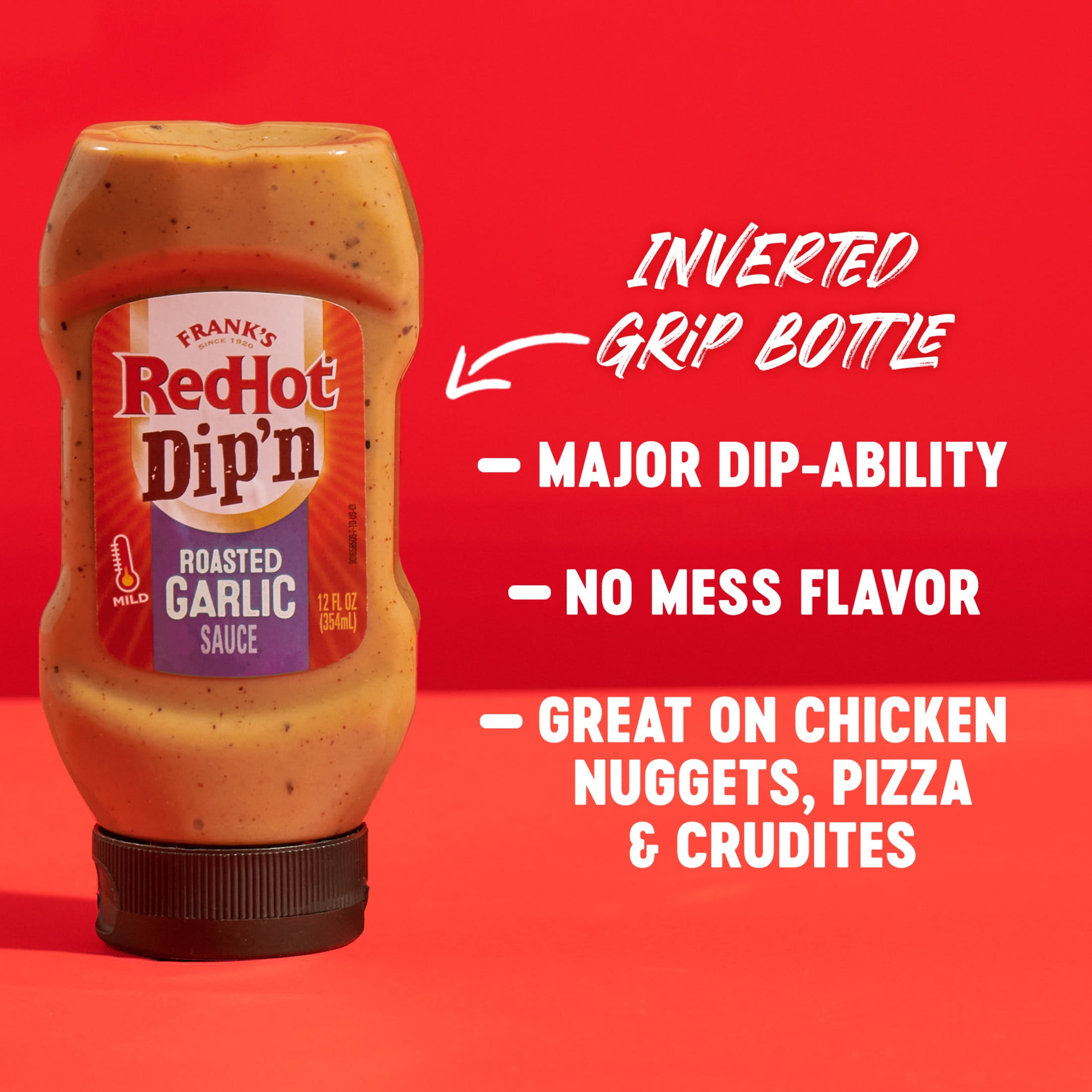 (2 pack) Frank's RedHot Roasted Garlic Dip'n Sauce, 12.0 fl oz Bottle