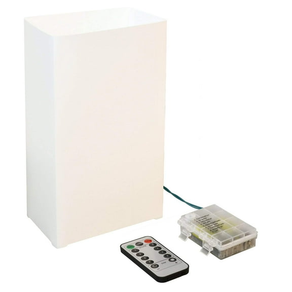 LumaBase Remote Control Battery Operated LED Luminaria Kit - Set of 6 (White)