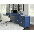 thumbnail image 5 of Linon Peggy 3-Drawer Computer Desk with File Cabinet, 48" W x 18" D, Navy Finish, 5 of 30