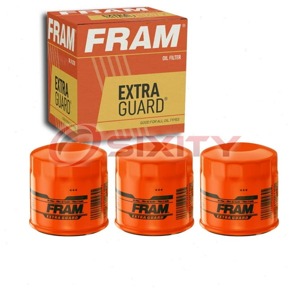 3 pc FRAM PH8212 Extra Guard Engine Oil Filters for 15607-2050 33614 3614 86614 FS19996 L45936 R20P Oil Change Lubricant Filters