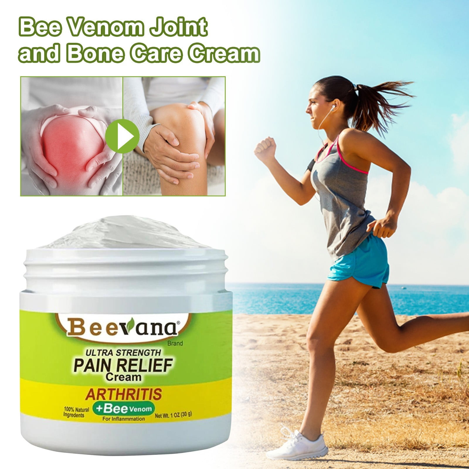 Langruiwanju Crema de cuidado de articulaciones Bee para el cuidado de la columna lumbar, dolor muscular de rodilla, dolor muscular, crema de cuidado de articulaciones (30 gramos)