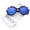 Black / Blue Mirror, variant on zeroUV - Women's Semi-Rimless Teardrop Colored Mirror Lens Oversize Sunglasses 53mm - 53mm