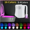thumbnail image 1 of PEACNNG 4 or 8 or 16 Colors Human Motion Sensor Toilet Light Bathroom Accessories Night Light, 1 of 13