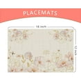 thumbnail image 5 of Gold Pink Watercolor Flowers Spring Summer Seasons Placemats Set of 4 Cloth Table Mats 12 x 18 Inch Party Home Dining Decor Table Decorations, 5 of 5