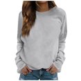 thumbnail image 2 of Kagetolytai Chandails pour Femmes Mode Décontractée Unie Manches Longues Col Rond Chandail Haut Blouse Chandails à Capuchon pour Femmes Gris m, 2 of 5