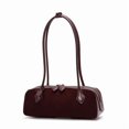 thumbnail image 6 of Genuine Leather Shoulder Bag, Women's Suede Barrel Underarm Handbag Purse, 6 of 8