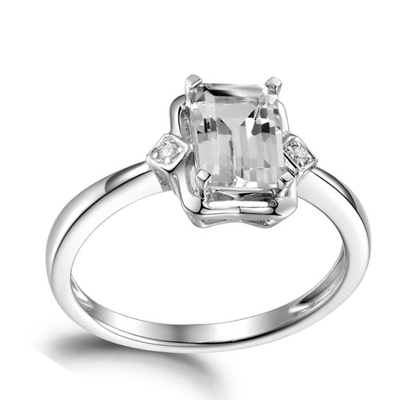Candra Engagement Ring Women Sterling Silver Radiant Cut Ginger Lyne Collection