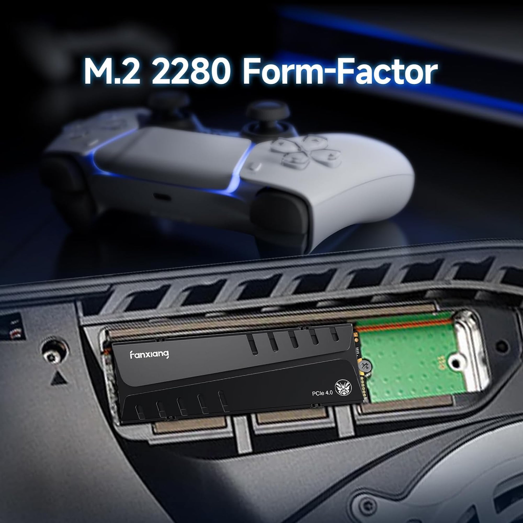 Fanxiang S770 1to PCIe 4.0 NVMe SSD M.2 2280 disque dur interne, Cache DRAM  configuré, avec radiateur, jusqu'à 7300MB/ S, parfaitement Compatible avec  PS5
