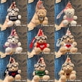 thumbnail image 4 of Creative Gift Bag Accessories Hangings Ornament Car Keys Accessories Plush Bear Pendant Cartoon Brown Bear Doll Plush Hangings Bag Pendant 8 BROWN GREEN, 4 of 8