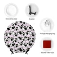 thumbnail image 4 of Daiia Cute Animal with Cow Printed Pattern Ceramic Plate Dinner Plates Bone China Decorative Plates with Display Stand Art Ceramic Ornaments for Wall Hanging Decoration-6in, 4 of 6
