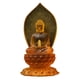 thumbnail image 1 of Figura budista de 8,6 pulgadas sobre base de loto, adorno elegante de resina Fengshui. Ámbar, 1 of 9