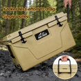 thumbnail image 3 of 85 Quart Rotomolded Cooler for Camping, Khaki Insulated Ice Chest with 6-Day Ice Retention, Wheels & Rope Handles, Hard Cooler for Fishing, Job Site & Off-Grid - Insulated Ice Chest with Wheels, 3 of 11