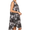 thumbnail image 3 of Sakkas Spal Mid Length Scoop Neck Tank Top Printed Batik Caftan Dress / Cover Up - 16502-Black - OS, 3 of 4