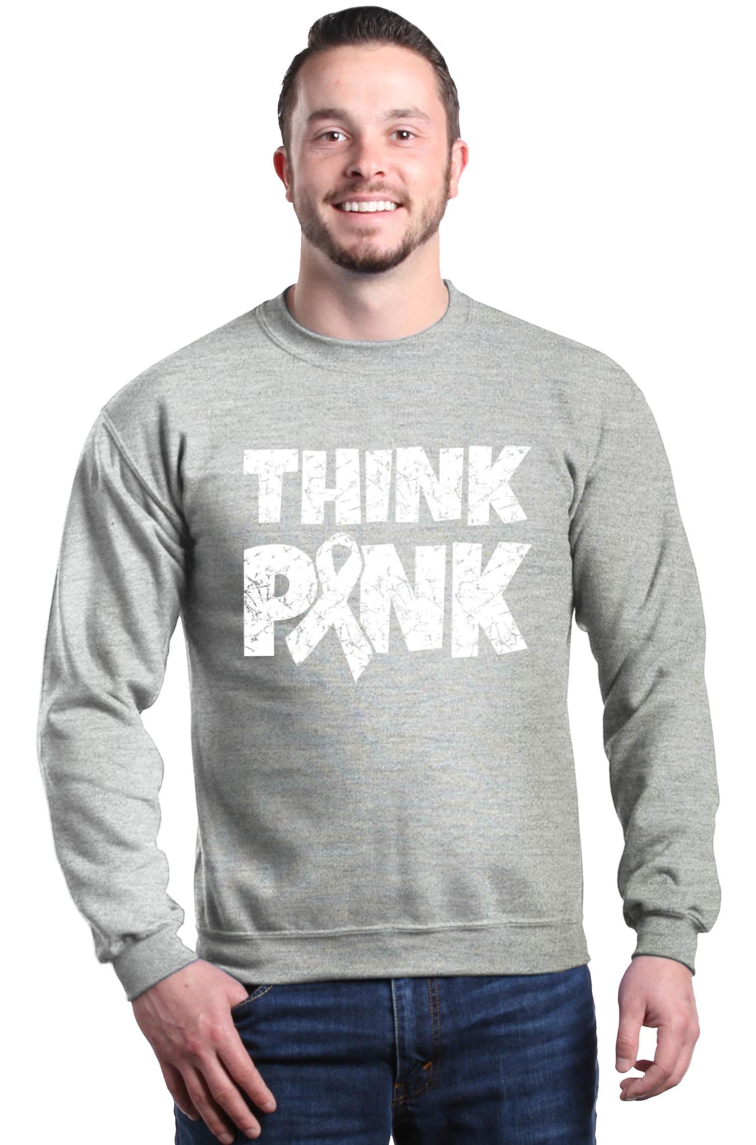 Think Pink Breast Cancer Awareness Pink Unisex Crewneck Sweater