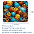 thumbnail image 5 of Basketball Printed Square Desk Mat Mousepad, 8.3x9.8 Inch, Non-Slip Rubber Bottom, Suitable for Office and Gaming, 5 of 6