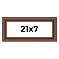 21x7 Copper and Brown Real Wood Picture Frame Width 2 inches | Interior Frame Depth 0.5 inches |