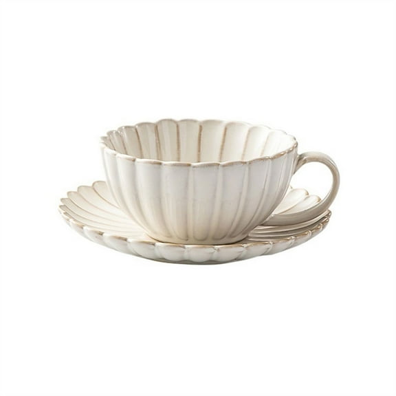 Retro Coffee Cup and Saucer Set Ceramic Mug High-grade Exquisite Latte Cup Afternoon Tea Set