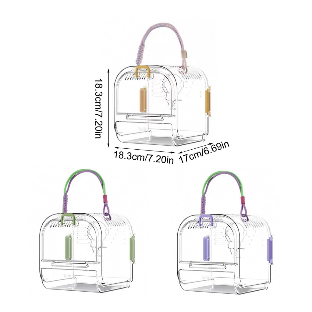 WINDLAND Light weight Pet Carriers Transparents Portable Bird Cage With Removable Tray