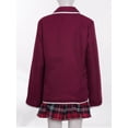 thumbnail image 6 of iiniim Girls School Uniforms Suit Jacket Coat Tops with Shirts Pleated Skirt Anime Sailor Clothings Size 4-14 Burgundy 8-10, 6 of 7