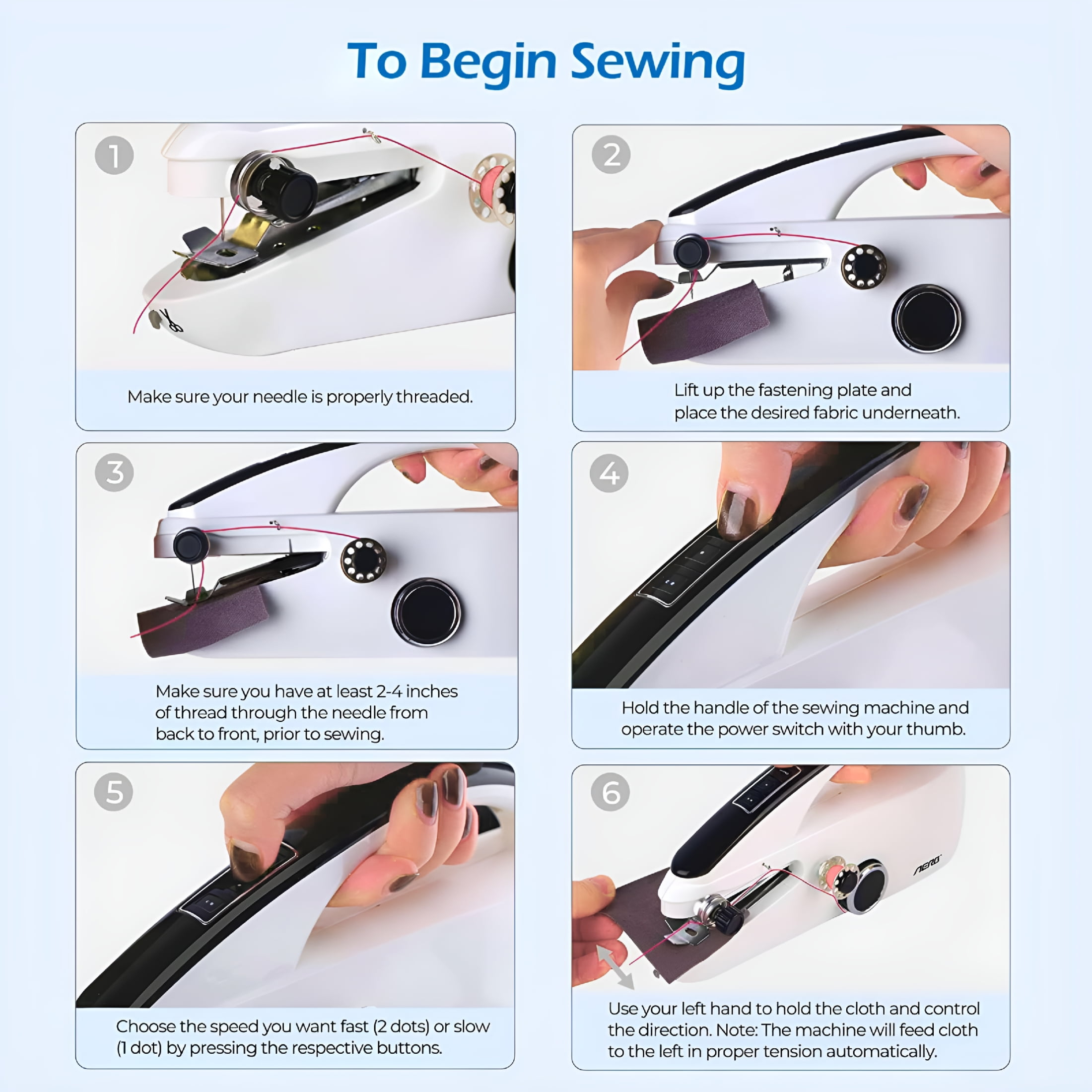 CURYMAY 2026 New Handheld Sewing Machine for Beginners,Portable Mini Hand Sewing Machine for Quick Stitching,Electric Lightweight Easy Use,Travel&Diy,Emergency Repairs for Clothes&Fabrics Black