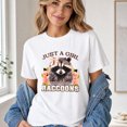 thumbnail image 3 of Jollimate Just a Girl Who Loves Raccoons T-Shirt, Cute Floral Coquette Bow Graphic Tee, Women's Shirt, 3 of 6
