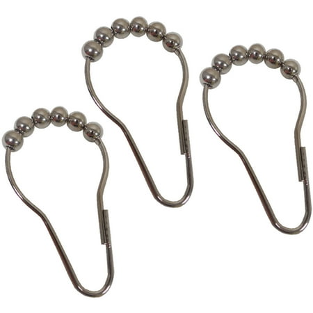 Excell Roller Ball Shower Curtain Hooks, Set of 12