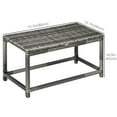 thumbnail image 2 of CoSoTower Patio Rattan End Table, Outdoor Side Table with Full Woven Table Top for Garden, Balcony, Mixed Grey, 2 of 7