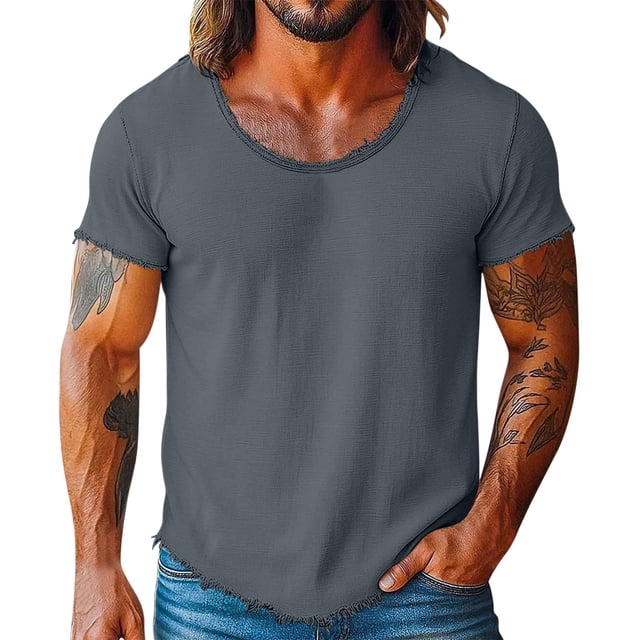 M Y M Camisa sin Mangas Color Sólido Clásico Ropa Deportiva Casual para Cualquier Temporada Camisas de Lino de los Hombres