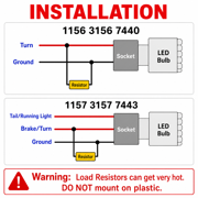 Aaron 4Pcs 50W 6ohm Load Resistors - Fix LED Bulb Fast Hyper Flash Turn Signal Blink Error Code