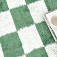 thumbnail image 4 of Pentantan 8ft x 10ft Shag Area Rugs for Living Room, Classic Checkered Fluffy Bedroom Carpet, Light Green & White, 4 of 7