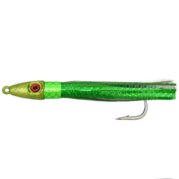 MagBay Lures Hybrid Wahoo Bomb 6" Fully Rigged - 6oz Multi Colored Tuna Lures (Green)