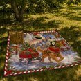 thumbnail image 7 of Christmas Village Winter Scene Golden Retriever Pulling Wagon, Festive Pet Portrait Pattern, Warm Flannel Blanket for Living Room and Reading Nook, Dog Lovers Christmas Gift, Pet Lover Home Decor, 7 of 7