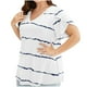 thumbnail image 2 of Fiudx Tops para Mujer Top de Manga Corta con Cuello En V y Estampado de Hojas Grandes para Mujer, 2 of 7