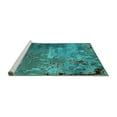 thumbnail image 2 of Ahgly Company Machine Washable Indoor Rectangle Oriental Turquoise Blue Industrial Area Rugs, 3' x 5', 2 of 4
