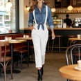 thumbnail image 6 of Cutuoiiu Jumpsuits for Women Solid Color One Piece Suit Sleeveless Wide Leg Zippered Belted Pants Casual Business with Pockets Gifts, 6 of 9