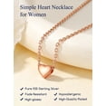 thumbnail image 6 of Suplight 925 Stelring Silver Heart Necklace for Women Rose Gold Plated Hypoallergenic Dainty Simple Pendant Jewelry Gift for Mom Grandma Mothers Day Thanksgiving, 6 of 7