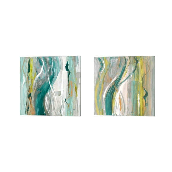Great Art Now Coastal Bossa Nova by Lanie Loreth 2 Piece Canvas Art Set Each 14"W x 14"H